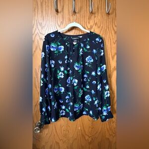 Liz Claiborne Women's Floral Black Blouse